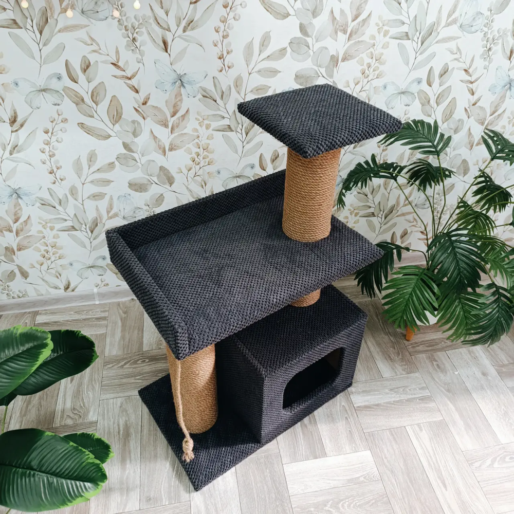 Когтеточка с домиком и лежанкой для кота, Домик для кота, 85×55×35 см Киев - изображение 6