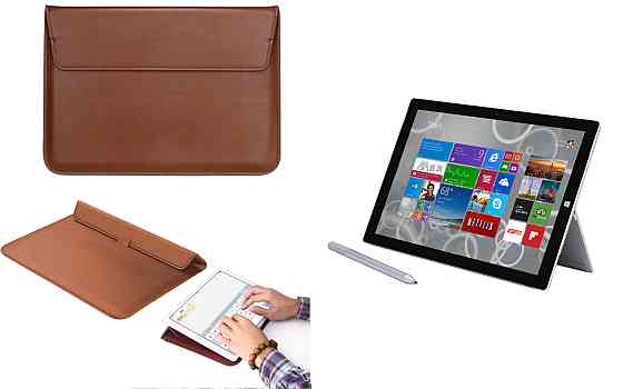 Чохол-конверт VitoCase для Microsoft Surface Pro 2, Pro 3, Pro 4, з функцією підставки для планшета Коричневий Київ