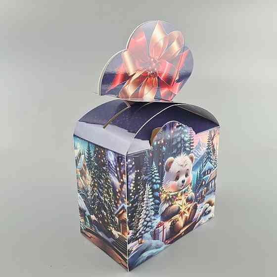 Новогодняя подарочная картонная упаковка для конфет (500грм) №235 