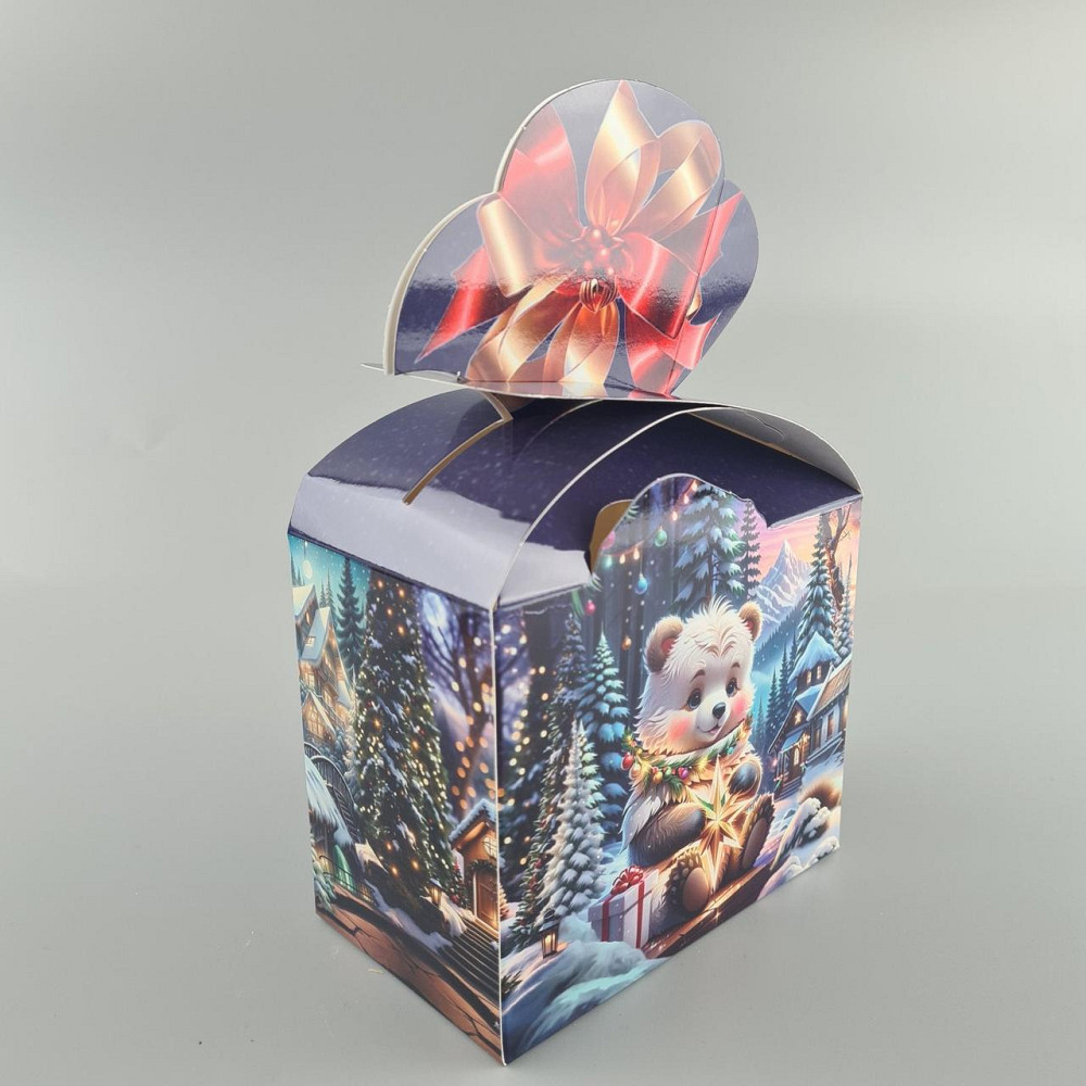 Новогодняя подарочная картонная упаковка для конфет (500грм) №235 
