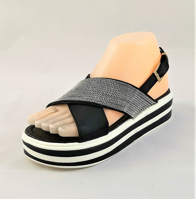 Жіночі Сандалі Босоніжки на Танкетці Платформа Чорні Літні (розміри: 37,38) - 837 Дніпро - фото 7