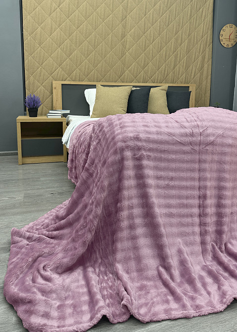 Плед-покривало 200х230 см (+-5см) "Soft Night" Бузковий (87-212) Київ - фото 8