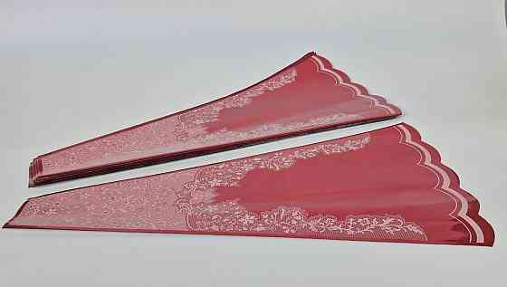 Конусная упаковка под цветы h60/ 7низ/31верх металл красный (100 шт)  узор130 (6) (100 шт) Харьков