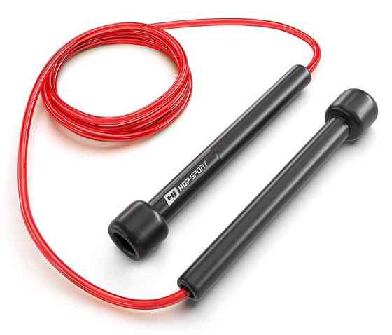 Скакалка Hop-Sport Crossfit NEW з пластиковими ручками HS-P025JR червона Київ