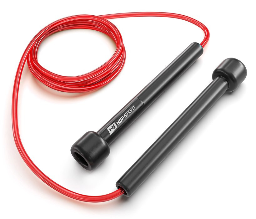 Скакалка Hop-Sport Crossfit NEW з пластиковими ручками HS-P025JR червона Київ - фото 2