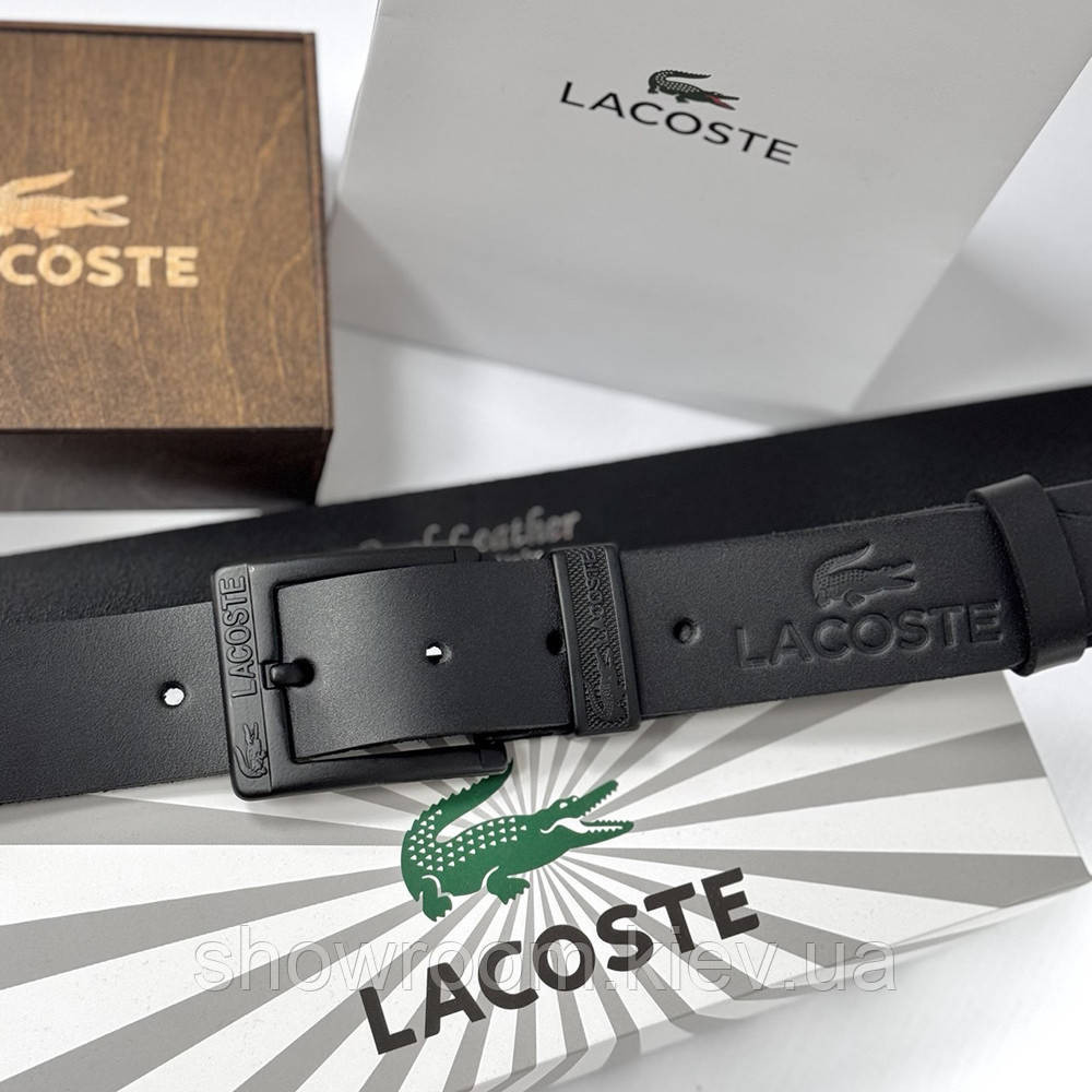Чоловічий ремінь Lacoste з натуральної шкіри (986-1) Київ - фото 5
