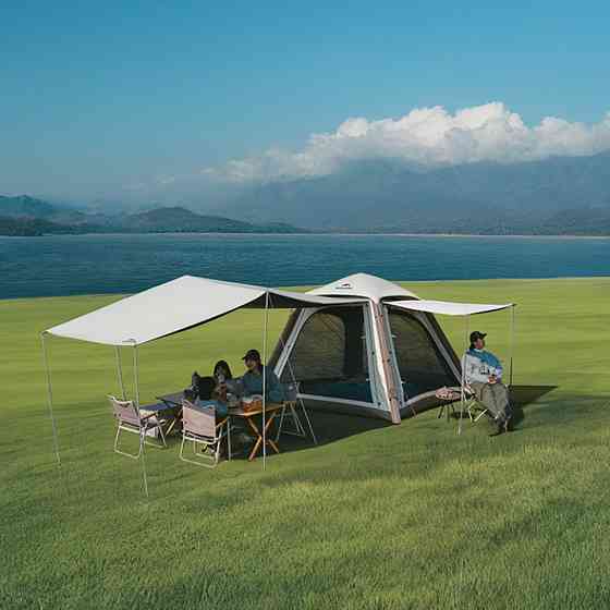 Намет чотиримісний автоматичний надувний із тентом Naturehike Ango CNK2550WS017, коричневий Рівне