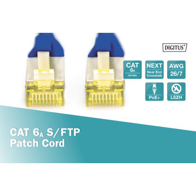 Патч-корд 1м, CAT 6a S-FTP, AWG 26/7, Cu, LSZH, blue Digitus (DK-1644-A-010/B) Винница - изображение 5