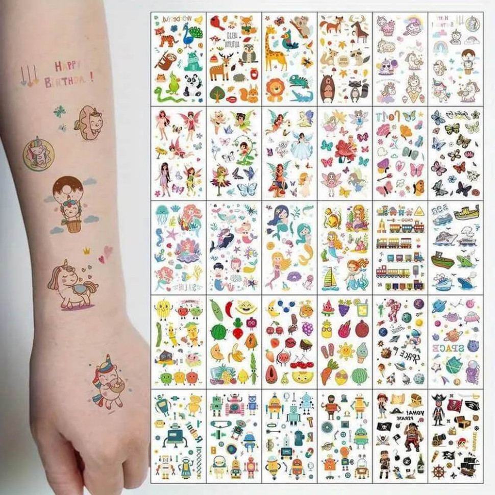 Набор детских временных тату «Для детей» tattoo-kids-mini-set-30 Винница - изображение 1