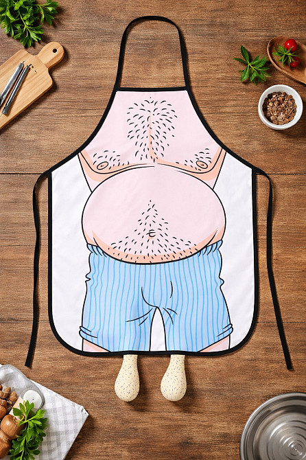 Фартух з приколом для чоловіків 80 на 60 см різнобарвний Київ - фото 7