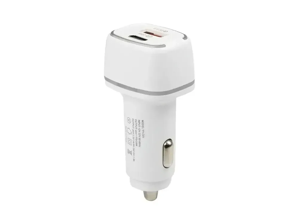 Автомобільний зарядний пристрій YY-C01 12В 3А 20Вт QC3.0, USB+Type-C, швидка та безпечна зарядка Одеса - фото 3