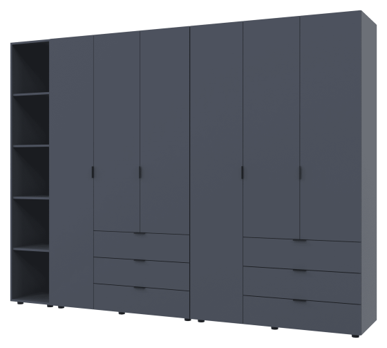 Комплект шкафов для одежды Doros Гелар (3 шт.) 270,6х49,5х203,4 см Графит (DRS-011161) Днепр