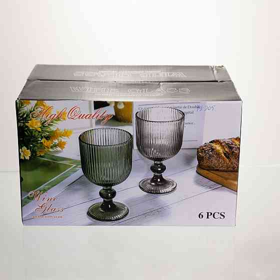 Набір келихів для вина 6 штук 220 мл на ніжці скляні Прозорий Yiwu HP-19-205 Коломыя