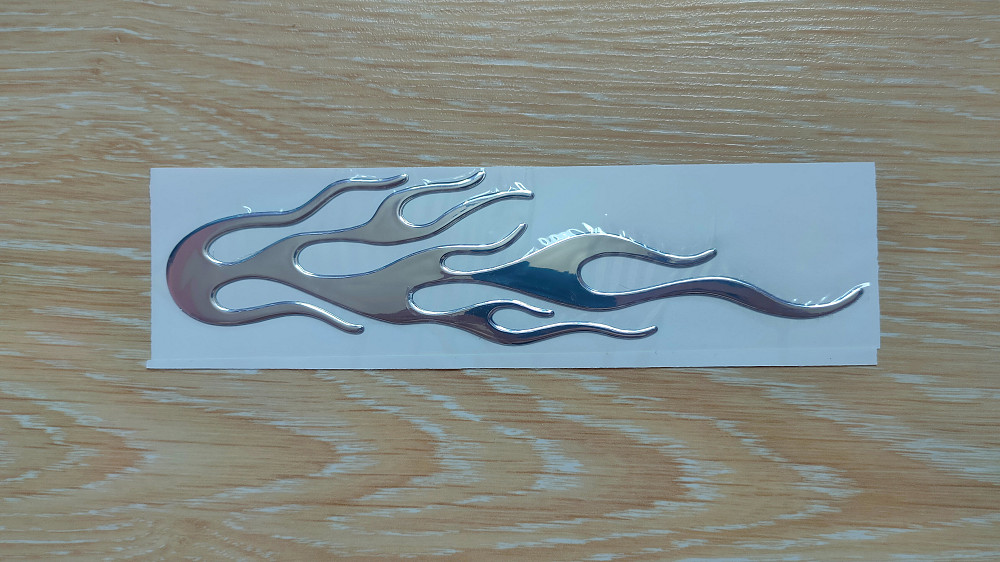 Наклейка Огонь Серебро на авто-мото выпуклая Київ - фото 3