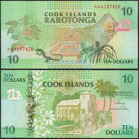 О-ва Кука / Cook Isl. 10 Dollars (1992) Pick 8 UNC Полтава