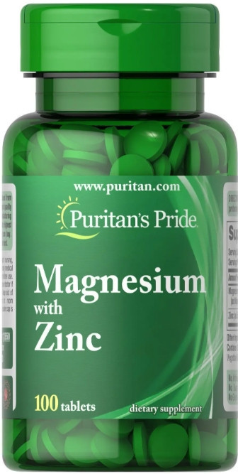 Магній та Цинк Puritan's Pride Magnesium with Zinc 100 tabs Київ - фото 1