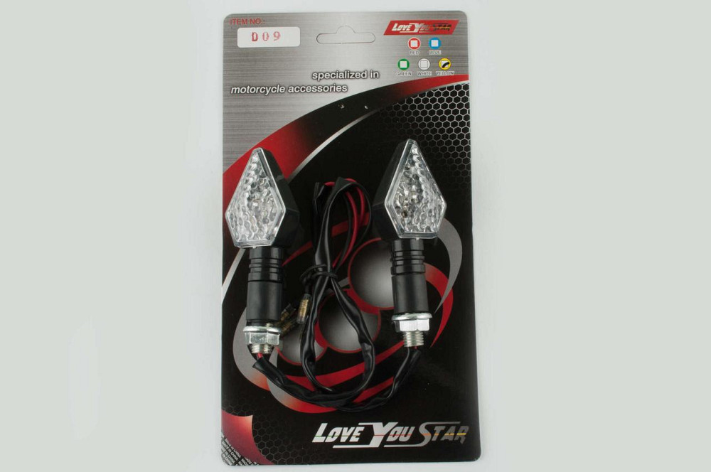 Повороты светодиодные, кристалл (пара) (черные, белое стекло) ST Мукачево - изображение 1