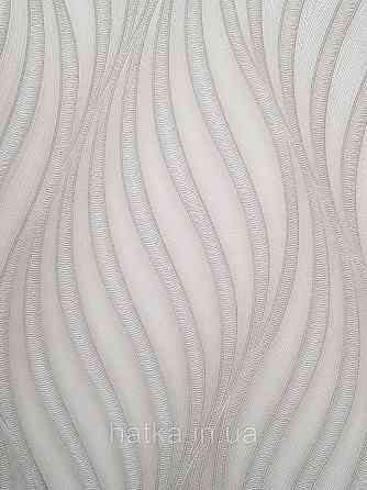 Обои виниловые на флизелине метровые Sintra Edelina абстракция волны листья структурные 3д серебристые серые Киев