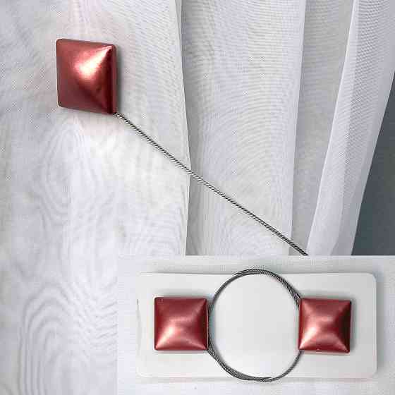 Магніти для штор і гардин Квадрат набір 2 шт Кораловий (81-132) Київ