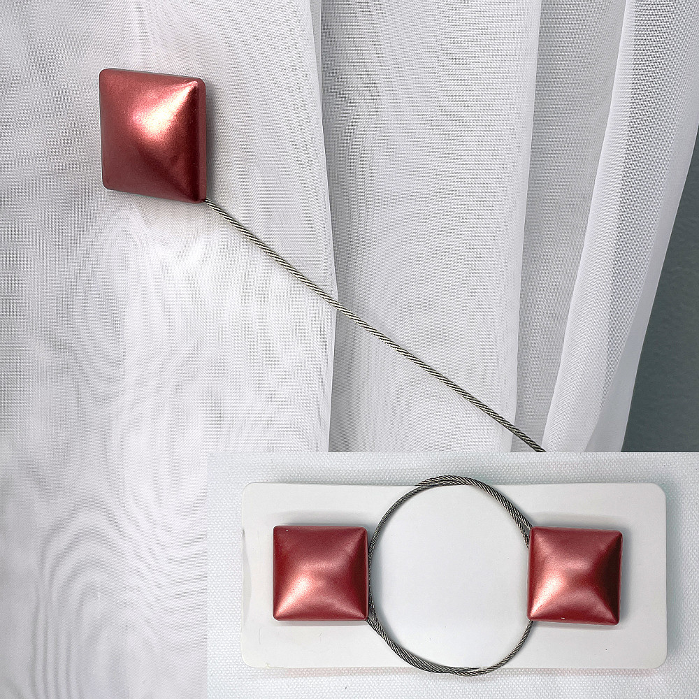 Магніти для штор і гардин Квадрат набір 2 шт Кораловий (81-132) Київ - фото 1