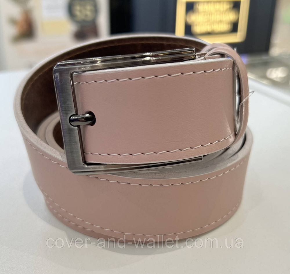 Красивый пудровый женский ремень из натуральной кожи 35мм PS Leather Киев - изображение 11