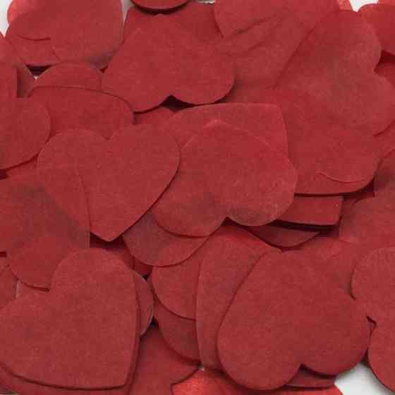 Конфетти сердечка из бумаги 10 г 25 на 25 мм бордовый Киев