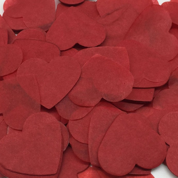 Конфетти сердечка из бумаги 10 г 25 на 25 мм бордовый Киев - изображение 2