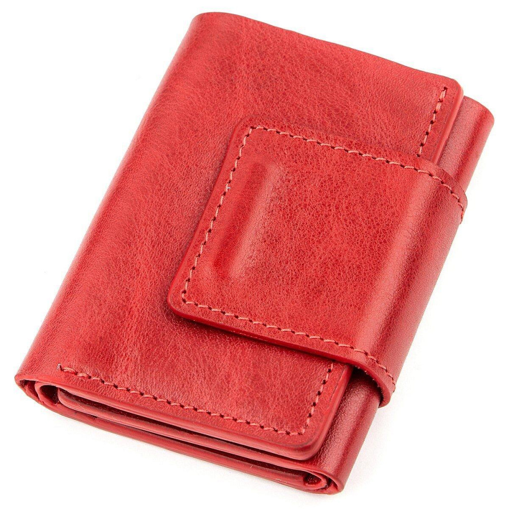 Суворе портмоне жіноче з гладкої шкіри GRANDE PELLE 11153 Червоне Київ - фото 1