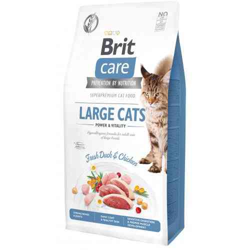 Корм сухий Brit Care Cat Grain Free Large Power Vitality для дорослих котів великих порід з качкою та куркою 7 кг Київ