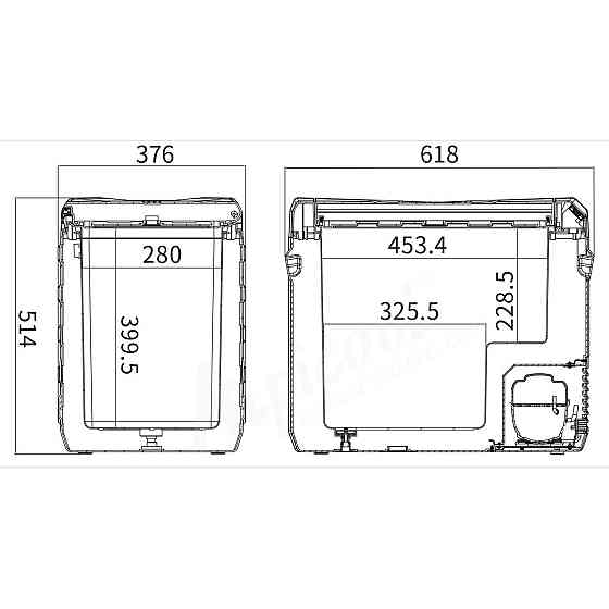 Компрессорный автохолодильник Alpicool NL50 (45 литров, LG Compressor). До -20℃, (12, 24, 220 вольт) Киев
