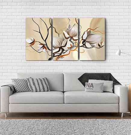 Модульна картина Абстракція Квіти Аrt-155_3А Київ