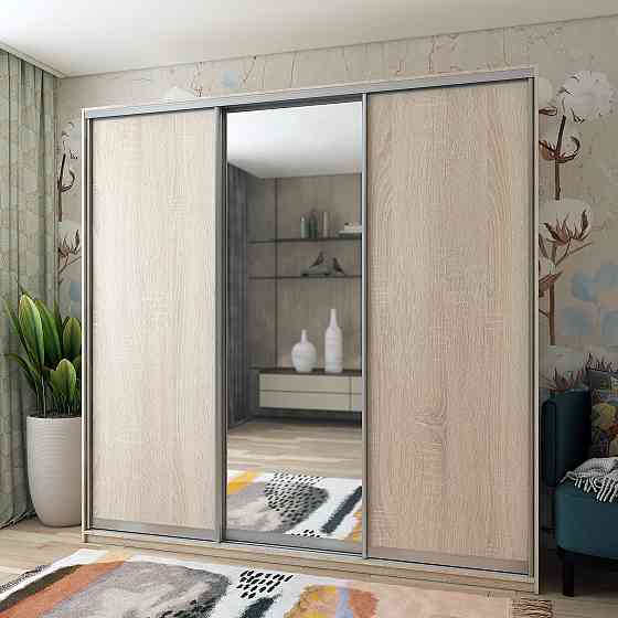 Шкаф-купе трехдверный Doros Сити Лайт 225х60х225 см Дуб сонома/1 Зеркало (DRS-011098) Днепр