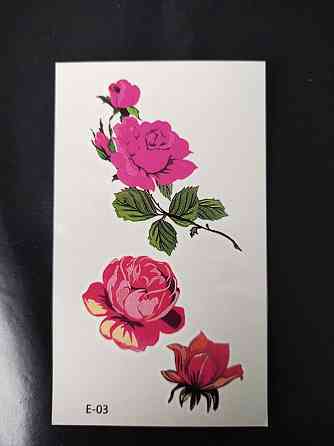 Тимчасове тату "Троянди" - розмір стікера 10*6см Київ