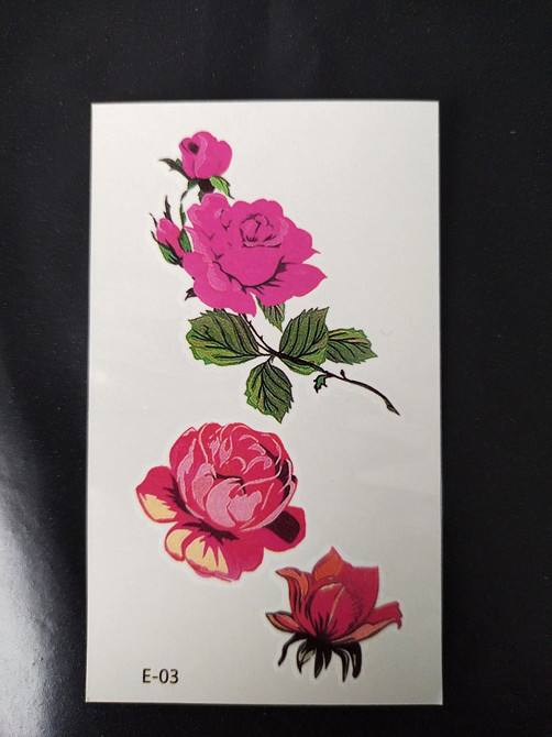 Тимчасове тату "Троянди" - розмір стікера 10*6см Київ - фото 1