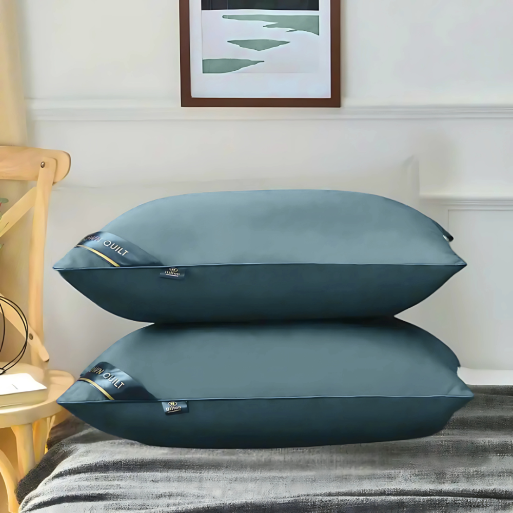 Подушка гипоаллергенная Hilton 74×48 см синяя. Гостиничное качество для дома и гостиниц, 800 г,100% полиэстер Каменец-Подольский - изображение 1