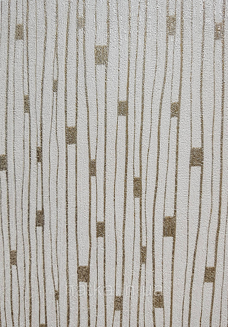 Обои виниловые на флизелине AS creation The Bos 0.53х10 полоски дождик золотистые на молочном Киев - изображение 1