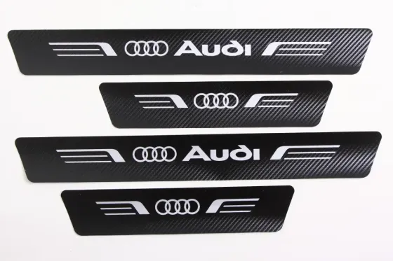 Наклейка на порога Audi чорний карбон Автограф (4 шт.) Вінниця