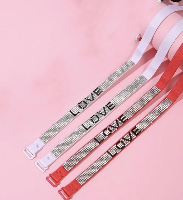 Бретельки з камінчиками Рожевий Смела - изображение 1