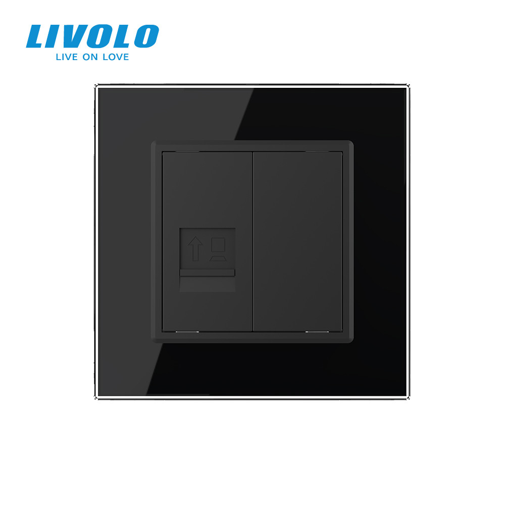 LIVOLO Розетка комп'ютерна RJ-45 Livolo чорний скло (VL-C791C-12) Коломия - фото 5