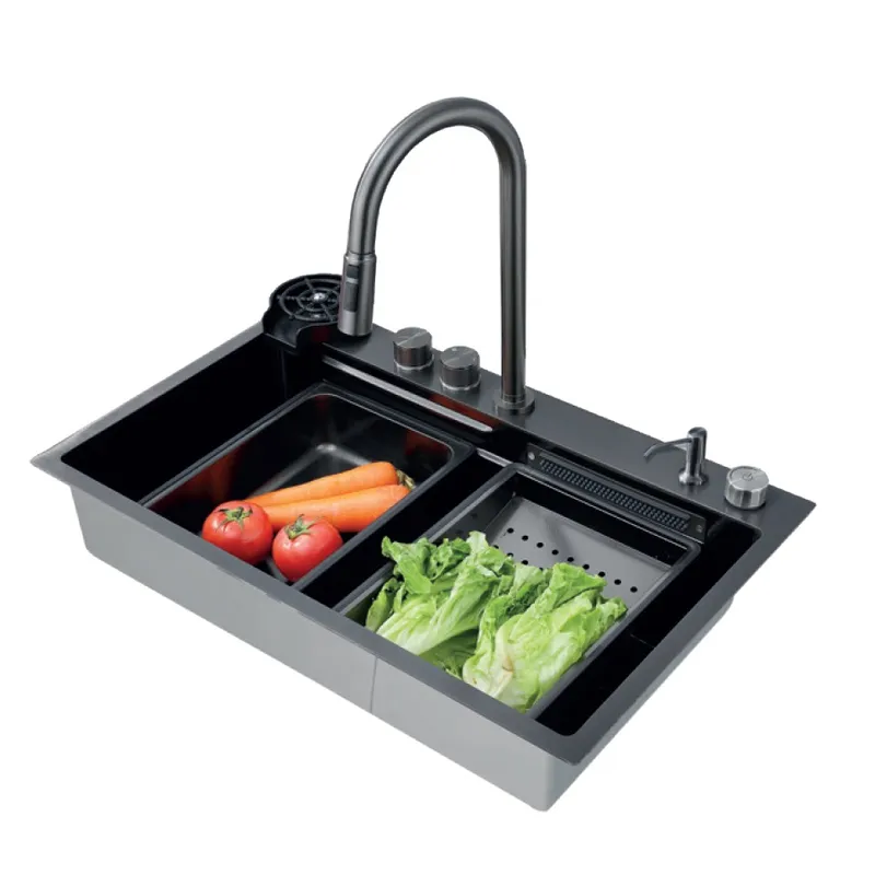 Мийка Zerix ZH7546-SET-01 NANO-BLACK з вбудованим змішувачем   ( ZM5575 ) 20320 Харків - фото 1
