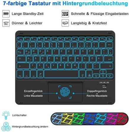 Фирменный чехол-книжка ROOFEI с Bluetooth клавиатурой для планшета Samsung Galaxy Tab S8 2022/ S7 2020 11 дюймов Днепр