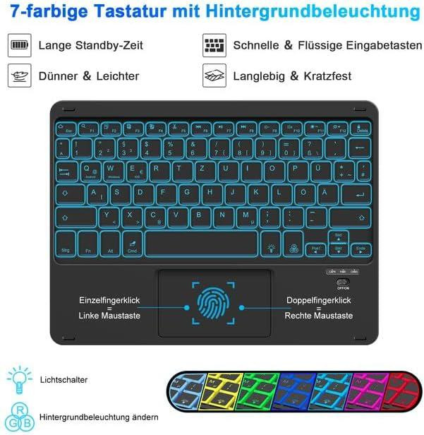 Фирменный чехол-книжка ROOFEI с Bluetooth клавиатурой для планшета Samsung Galaxy Tab S8 2022/ S7 2020 11 дюймов Днепр - изображение 5