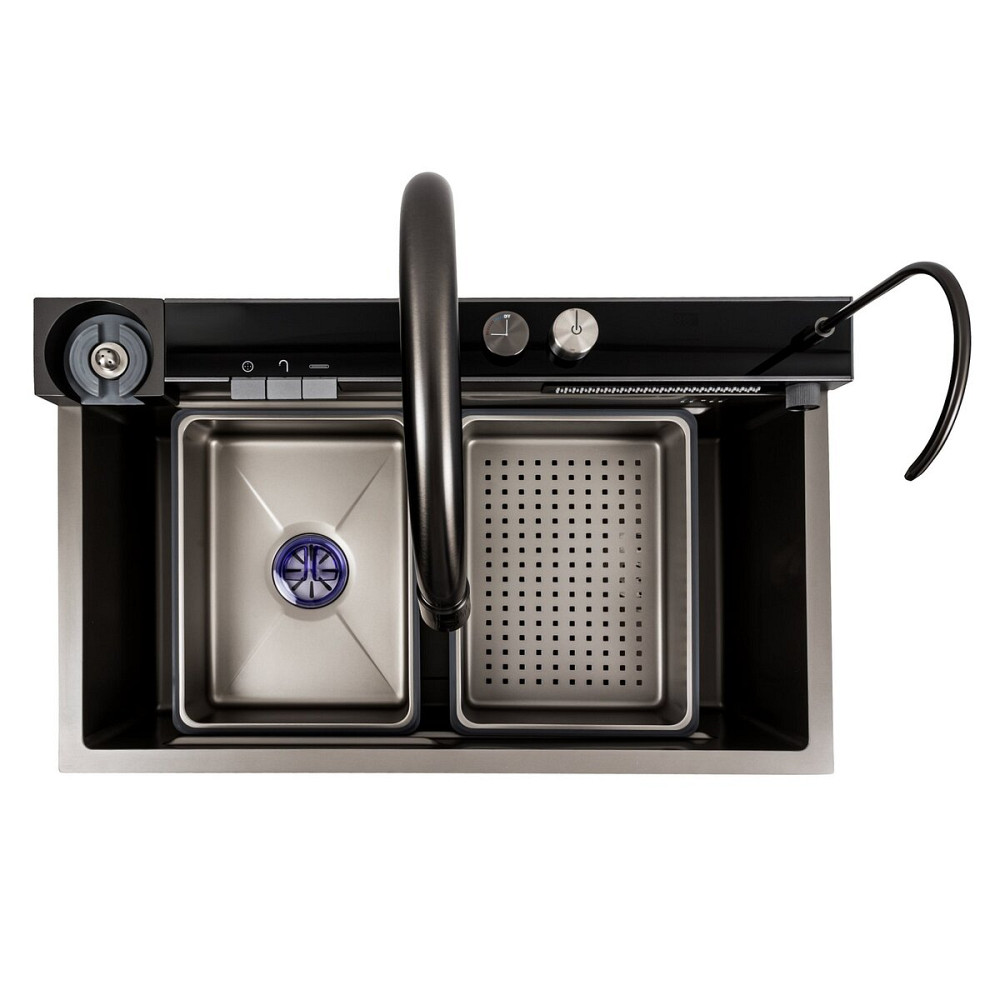 PLATINUM Кухонна мийка 75*46D PVD сіра Platinum Handmade "ВОДОСПАД" Киев - изображение 7