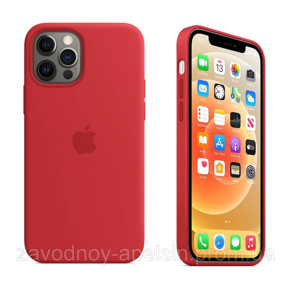 IPhone 12 Pro Max Чохол Silicone Case + MagSafe (red) Одеса - фото 1
