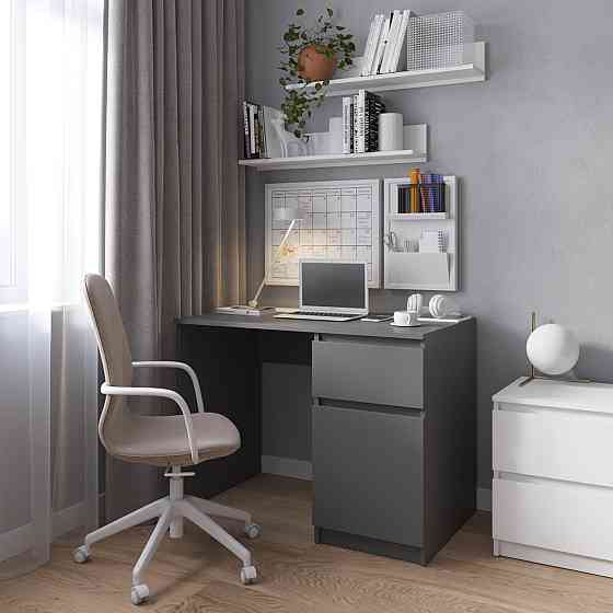 Комп’ютерний стіл VAYS R-18 Антрацит, письмовий з тумбою праворуч, без ручок, ЛДСП, 100×60×75 см - для дому та офісу Львів