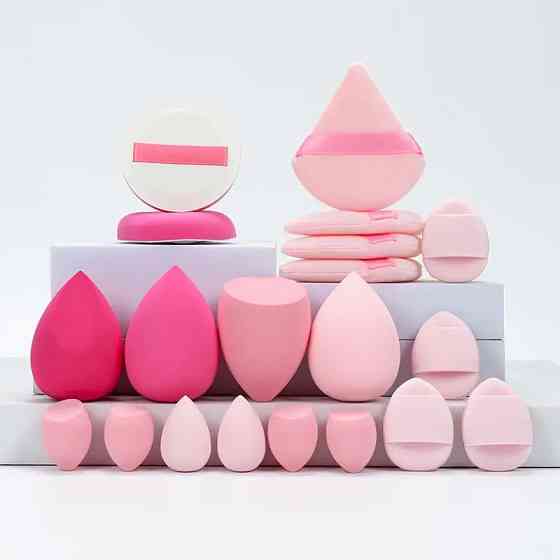 Набор спонжиков 20 шт бьюти блендер для нанесения макияжа цвет розовый Каменец-Подольский