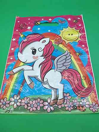 Пакет с прорезной ручкой  (30*37+3) Единорог Леоми (50 шт) Харьков