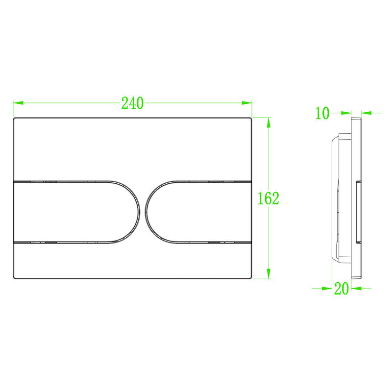 Панель змиву Koer KT-0604-01 240x160x10mm пластикова, кнопка закруглена   ( KR5323 ) 35174 Харків - фото 4