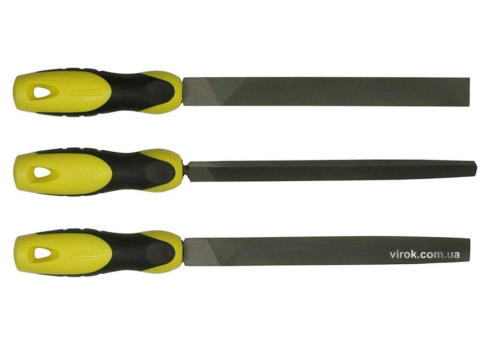 Набір напильників STANLEY : плоский, півкруглий, трикутний, L= 150 мм 3 шт Одеса - фото 1