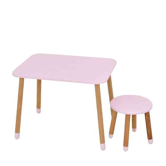 Детский стол с табуреткой 04-026R МДФ, дерево, розовый Винница
